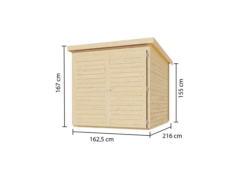 Karibu Fahrradgarage 3, natur 19 mm