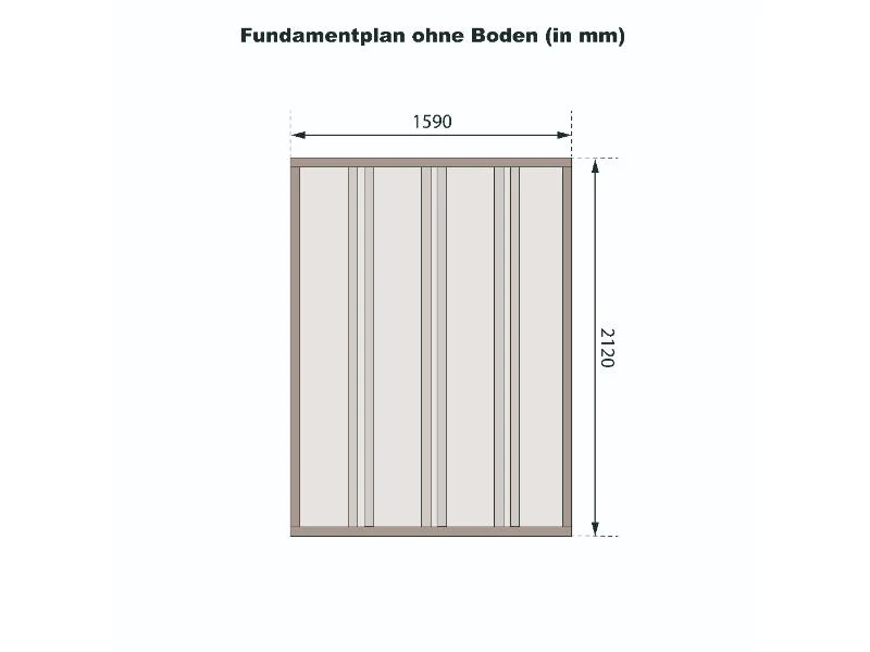 Karibu Fahrradgarage 3, natur 19 mm