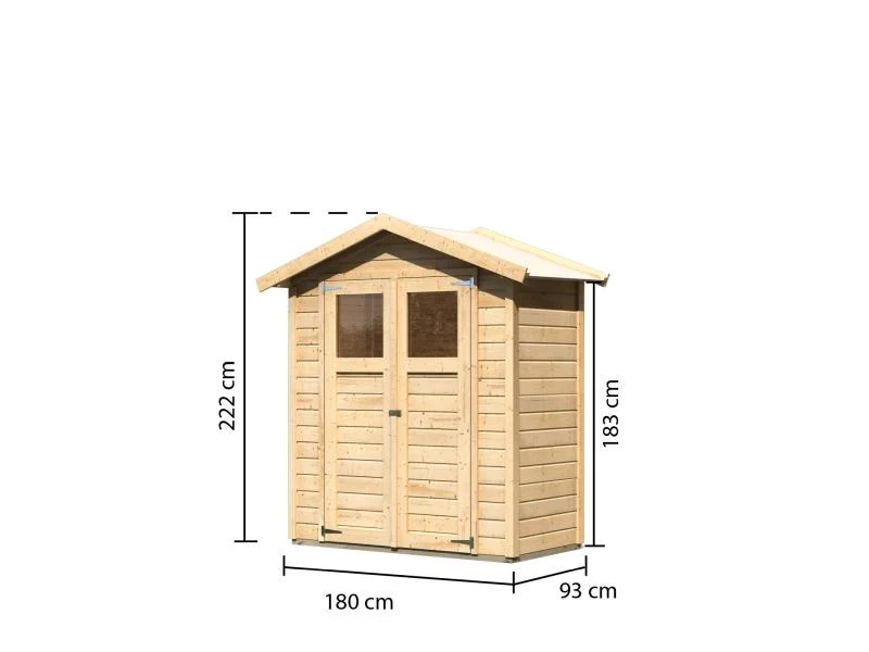Karibu Gerätehaus Dahme natur 14 mm