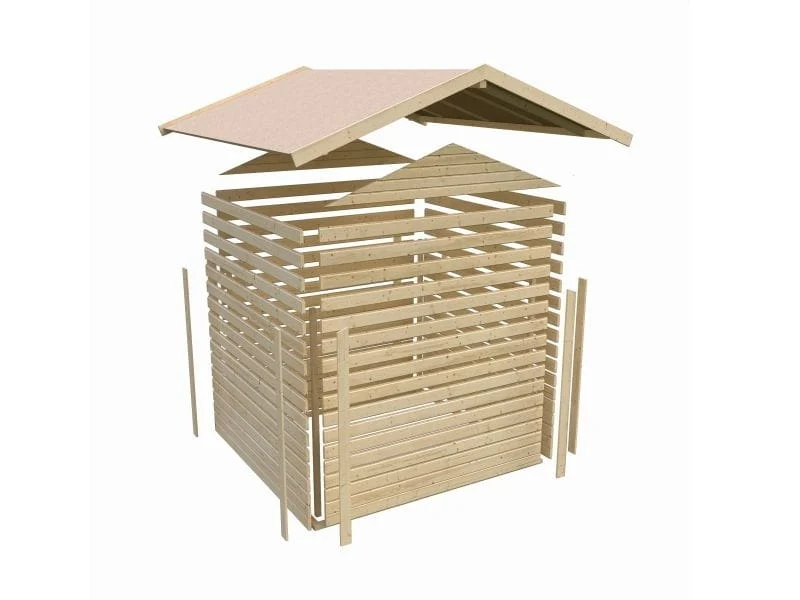 Karibu Gerätehaus Dahme natur 14 mm