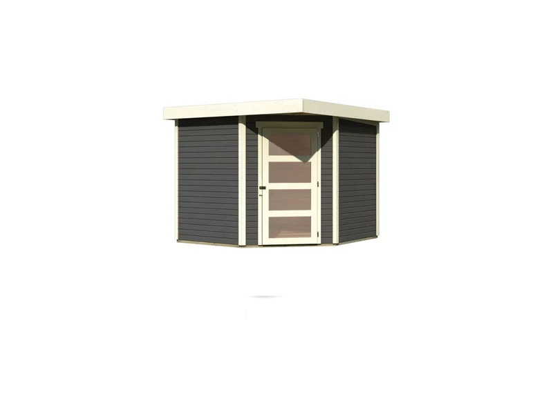 Karibu Gartenhaus Schwandorf 5 terragrau 19 mm