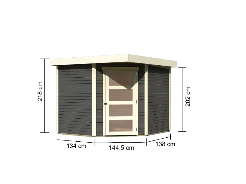 Karibu Gartenhaus Schwandorf 5 terragrau 19 mm