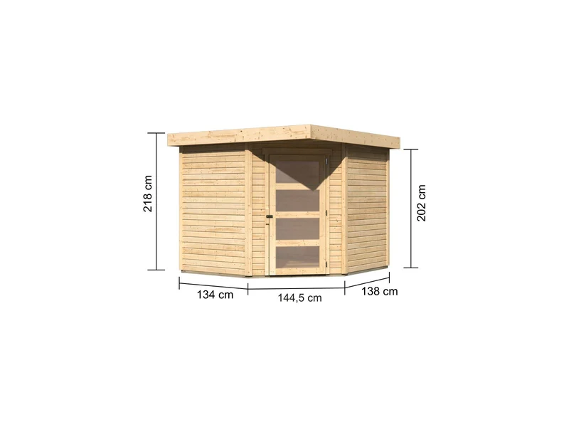 Karibu Gartenhaus Schwandorf 5 natur 19 mm