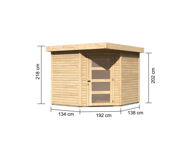 Karibu Gartenhaus Schwandorf 5 natur 19 mm