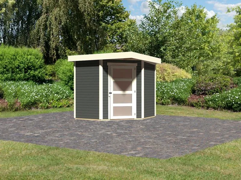 Karibu Gartenhaus Schwandorf 3 terragrau 19 mm