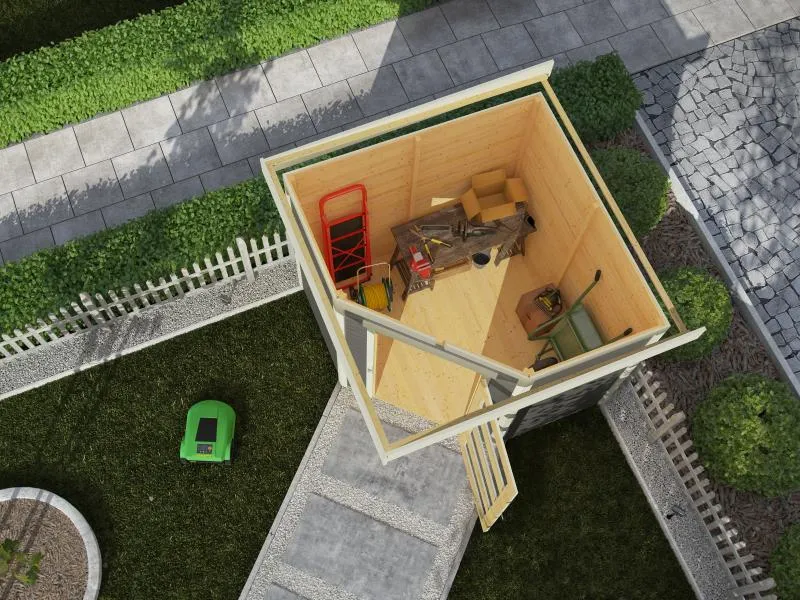 Karibu Gartenhaus Schwandorf 3 terragrau 19 mm