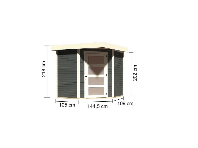 Karibu Gartenhaus Schwandorf 3 terragrau 19 mm