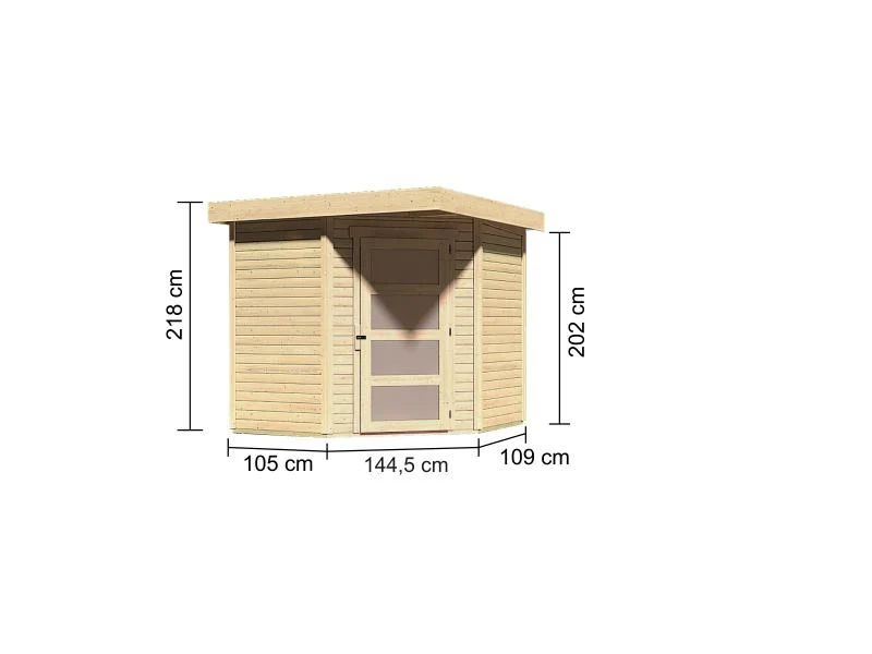 Karibu Gartenhaus Schwandorf 3 natur 19 mm