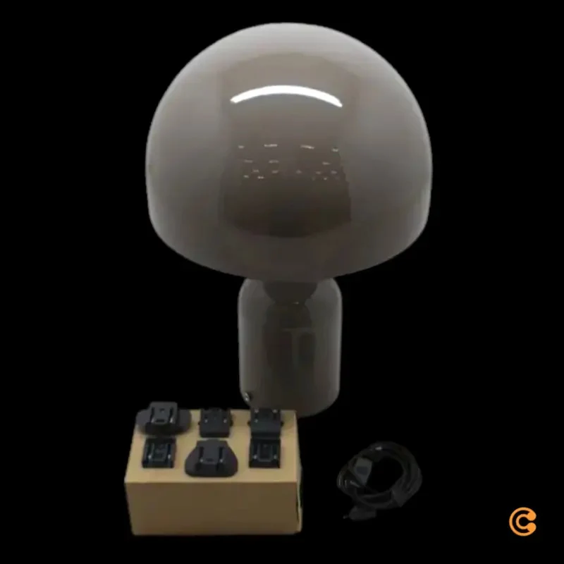 B-Ware Tom Dixon Bell LED Tischleuchte Pilzlampe Leuchte taupe dimmbar LED warmweiß