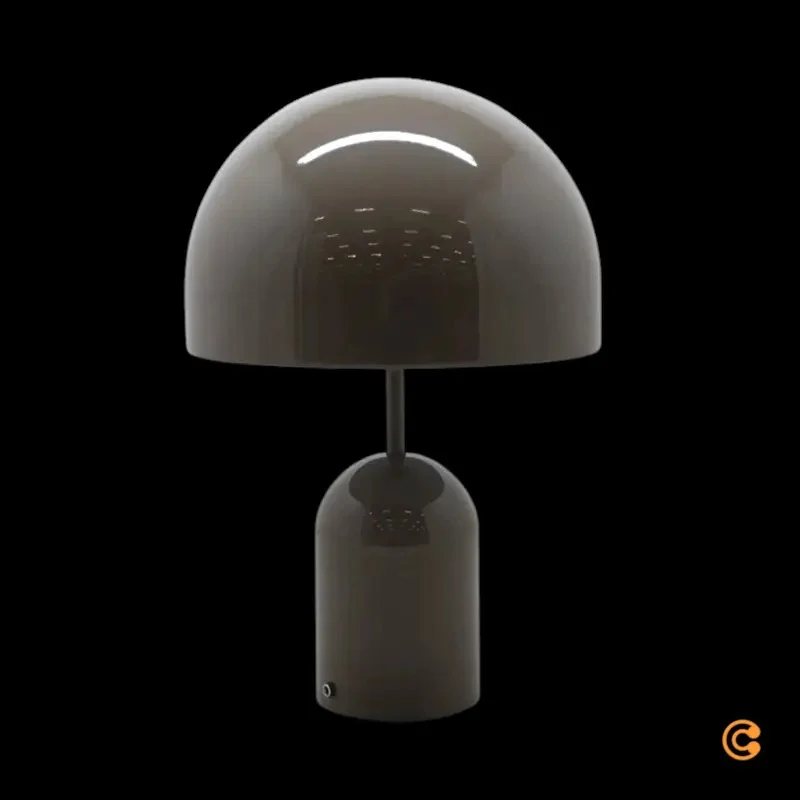 B-Ware Tom Dixon Bell LED Tischleuchte Pilzlampe Leuchte taupe dimmbar LED warmweiß