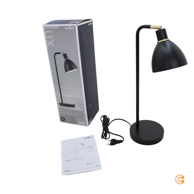 B-Ware Nordlux Tischleuchte Lampe Ray Schreibtischleuchte Leselicht Schwarz Messing