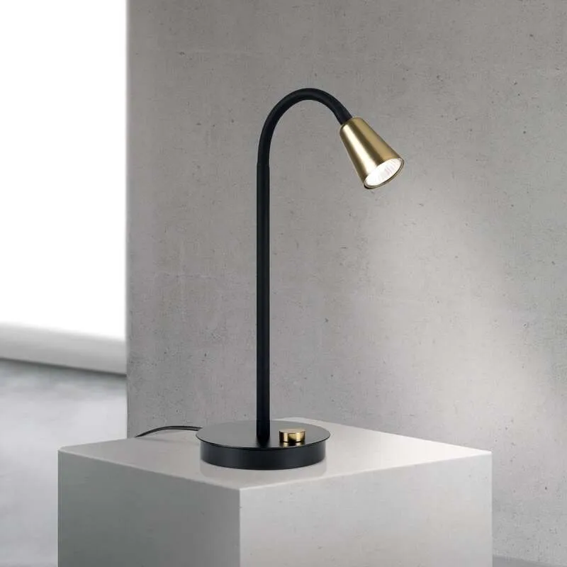 B-Ware Orion Tischleuchte Tischlampe Dotty Schwarz Gold Leuchte Beleuchtung Wohnzimmer