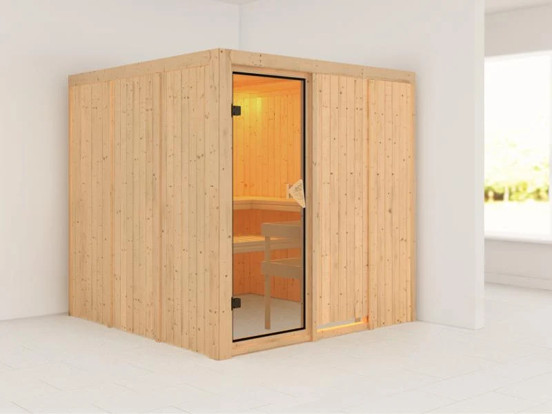 Rodin - Karibu Sauna ohne Ofen - ohne Dachkranz -