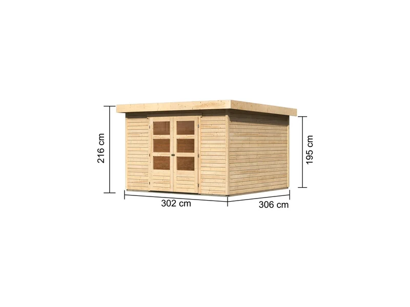 Karibu Gartenhaus Askola 6 natur 19 mm