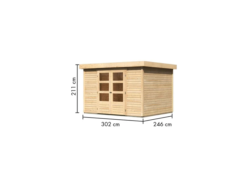 Karibu Gartenhaus Askola 5 natur 19 mm