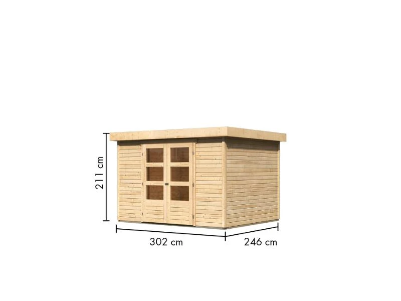 Karibu Gartenhaus Askola 5 natur 19 mm