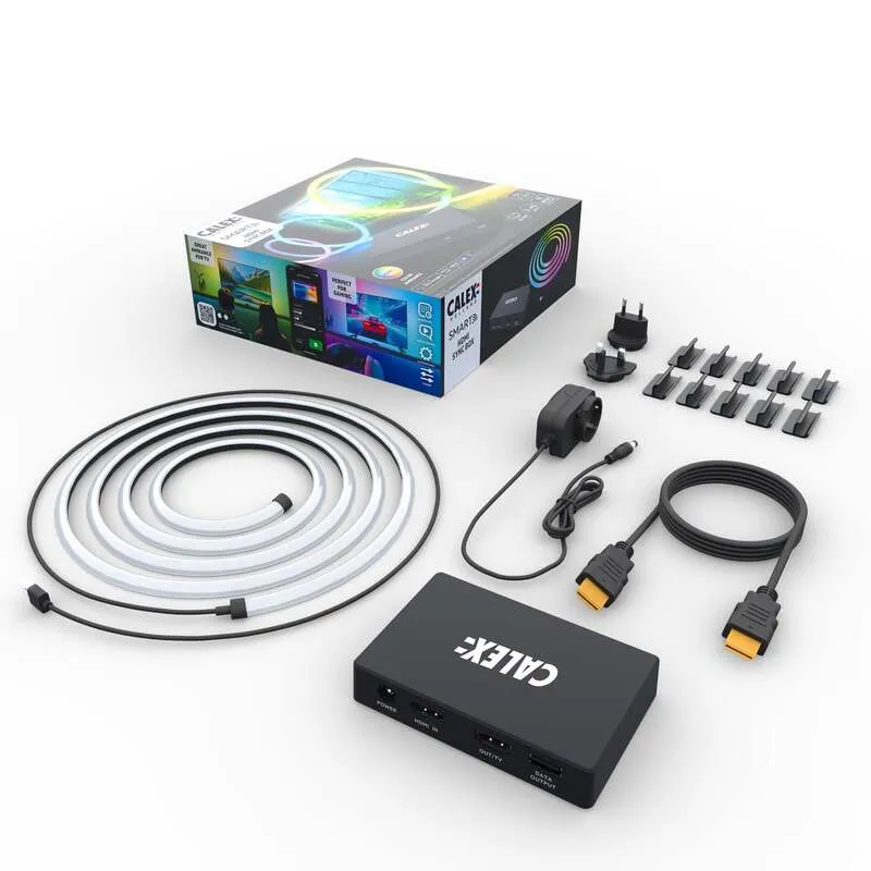 B-Ware Calex Smart HDMI Sync Box Set RGBW mit LED-Streifen 250cm dimmbar weiß schwarz