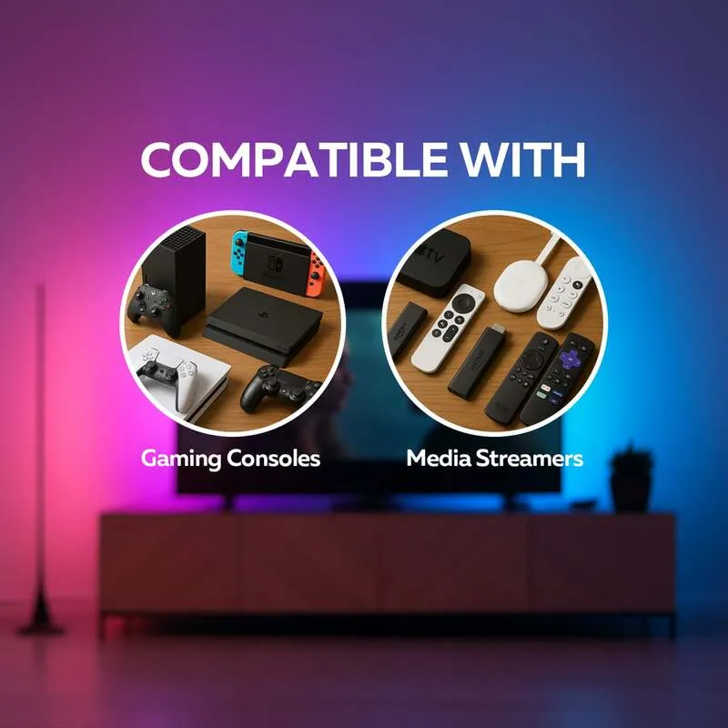B-Ware Calex Smart HDMI Sync Box Set RGBW mit LED-Streifen 250cm dimmbar weiß schwarz