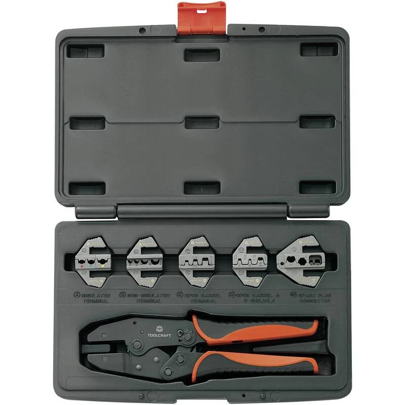 B-Ware TOOLCRAFT Crimpzange Zange Werkzeug Kombizange Crimpwerkzeug 6-teilig Set