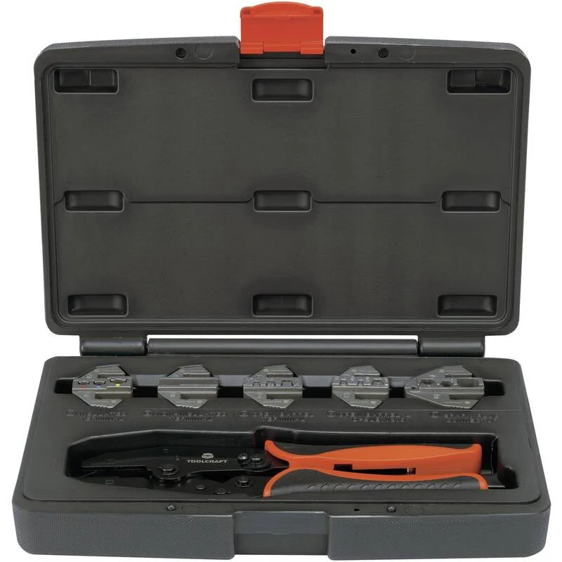 B-Ware TOOLCRAFT Crimpzange Zange Werkzeug Kombizange Crimpwerkzeug 6-teilig Set