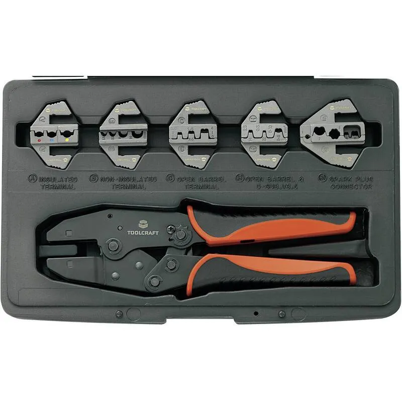 B-Ware TOOLCRAFT Crimpzange Zange Werkzeug Kombizange Crimpwerkzeug 6-teilig Set