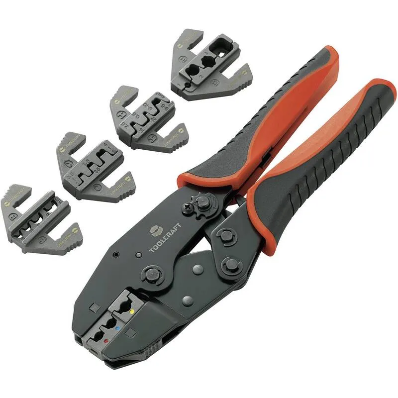B-Ware TOOLCRAFT Crimpzange Zange Werkzeug Kombizange Crimpwerkzeug 6-teilig Set