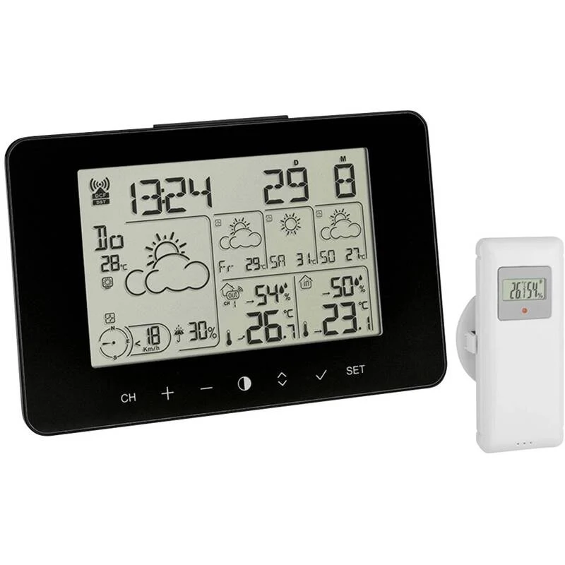 B-Ware TFA Dostmann Funk-Wetterstation Wettervorhersage 4 Tage 3 Sensoren schwarz
