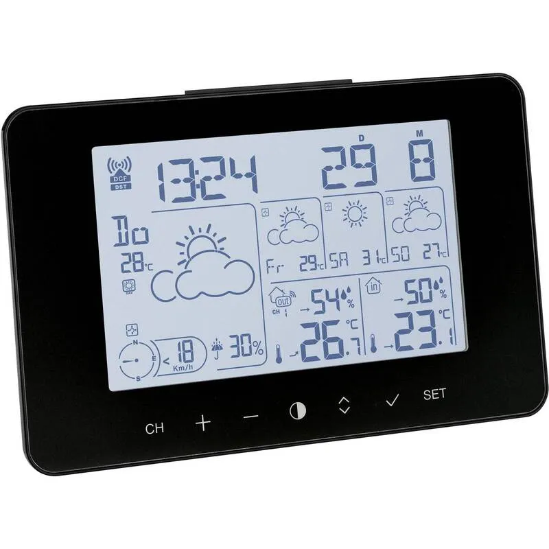 B-Ware TFA Dostmann Funk-Wetterstation Wettervorhersage 4 Tage 3 Sensoren schwarz