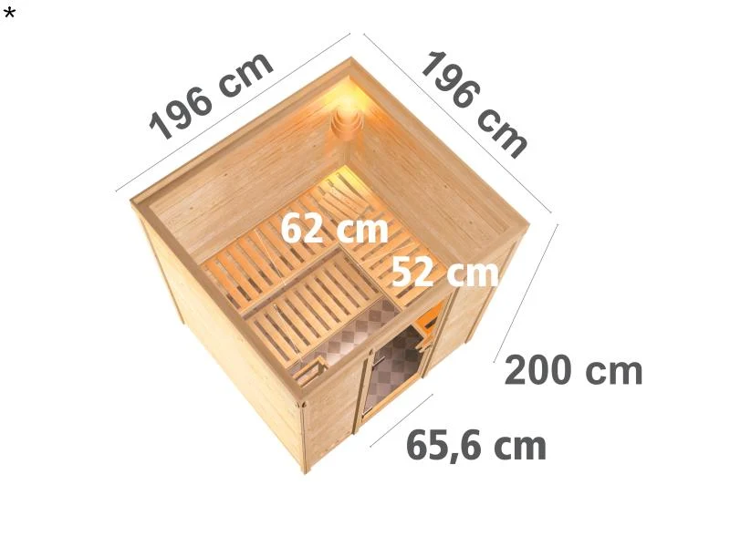Mojave - Karibu Sauna ohne Ofen - ohne Dachkranz -