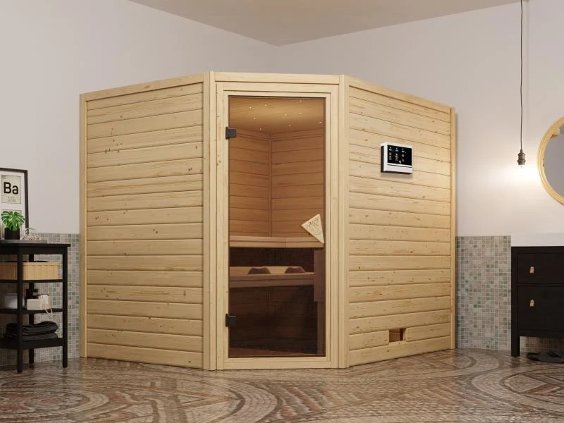 Tanami - Karibu Sauna inkl. 9-kW-Ofen - ohne Dachkranz -