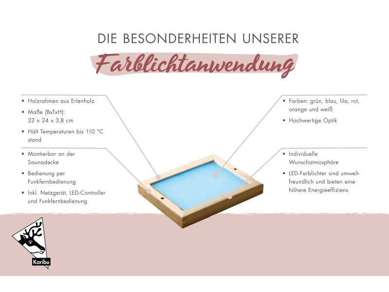 Karibu LED Farblicht Größe 2 inkl. Fernbedienung 3m