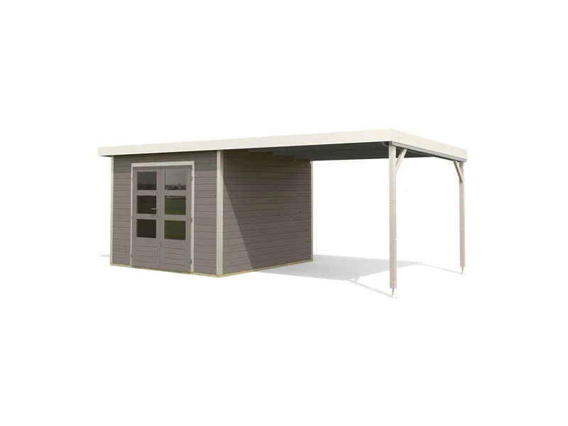 Karibu Gartenhaus Askola 5 mit Anbaudach 2,25 Meter