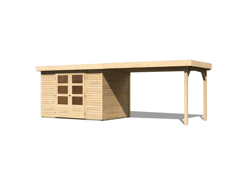 Karibu Gartenhaus Askola 4 mit Anbaudach 2,75 Meter