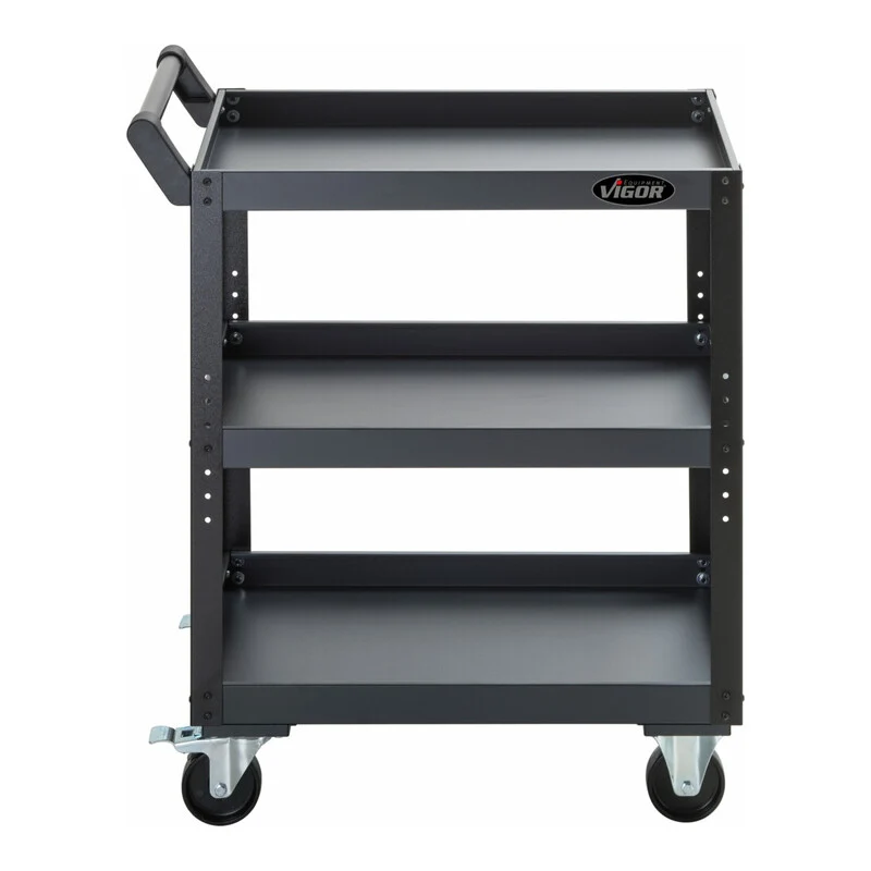 B-Ware Vigor Servicewagen V4758 Werkstattwagen Stahlblech 120kg Tragkraft 7-fach