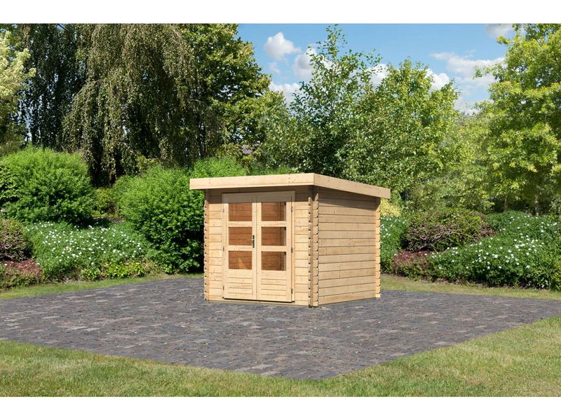 Karibu Gartenhaus Bastrup 3 natur
