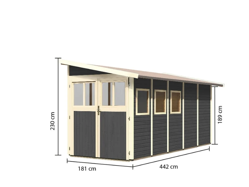 Karibu Gartenhaus Wandlitz 5 terragrau 19 mm
