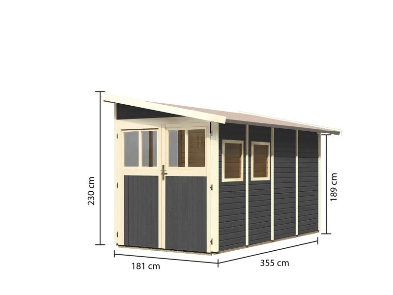 Karibu Gartenhaus Wandlitz 4 terragrau 19 mm