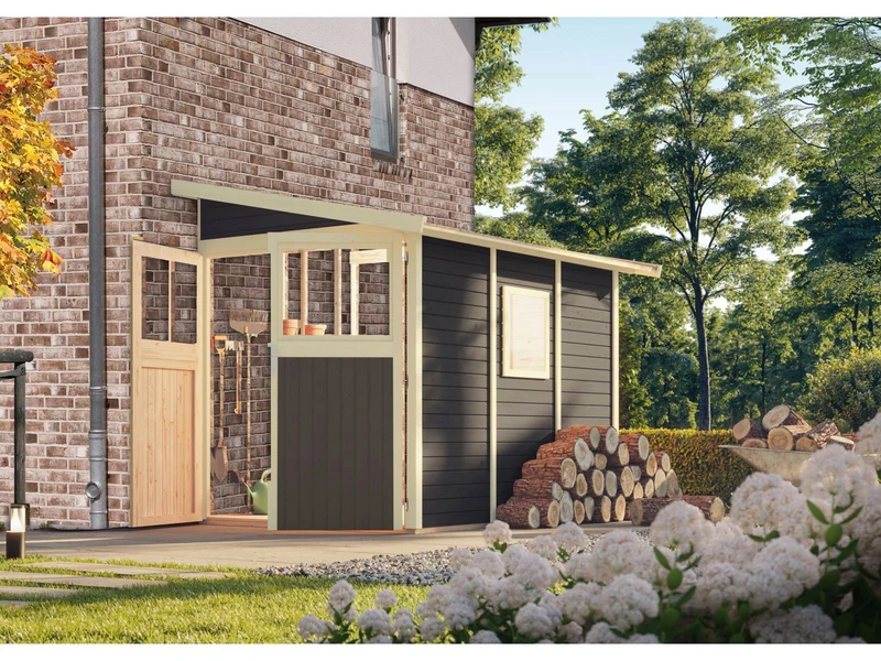 Karibu Gartenhaus Wandlitz 3 terragrau 19 mm