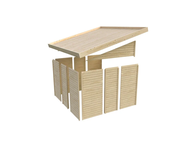 Karibu Gartenhaus Wandlitz 3 terragrau 19 mm