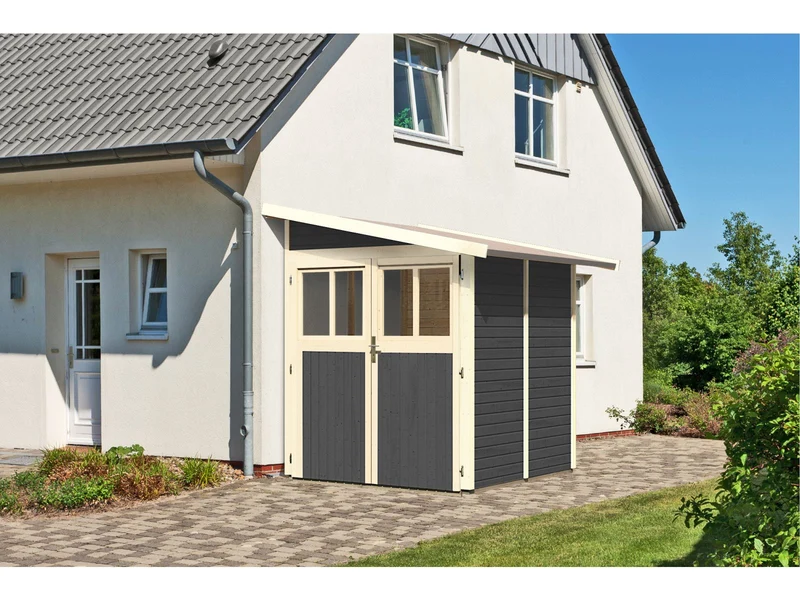 Karibu Gartenhaus Wandlitz 2 terragrau 19 mm