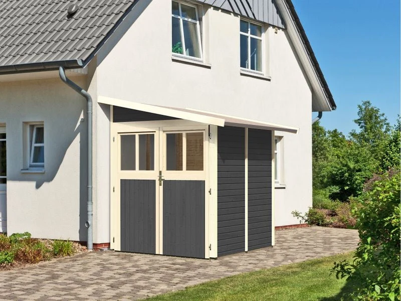 Karibu Gartenhaus Wandlitz 2 terragrau 19 mm