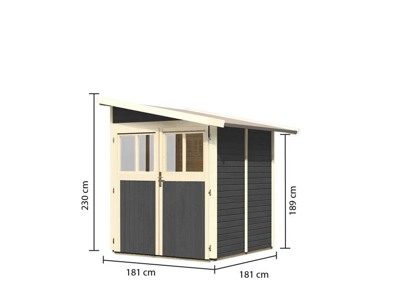Karibu Gartenhaus Wandlitz 2 terragrau 19 mm