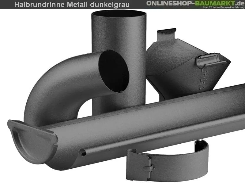 Metall-Dachrinne dunkelgrau Viereckdach 4 x 600 cm