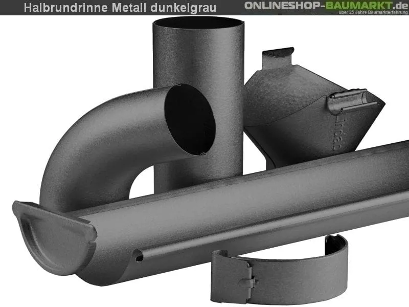 Metall-Dachrinne dunkelgrau Viereckdach 4 x 300 cm