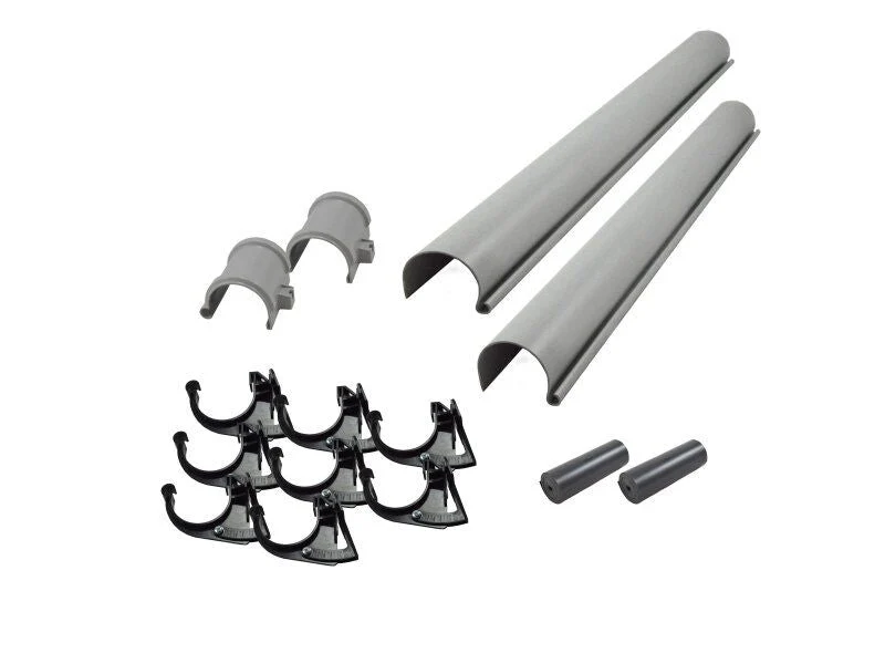 Karibu graue PVC-Dachrinne für Flachdach bis 330 cm Set K