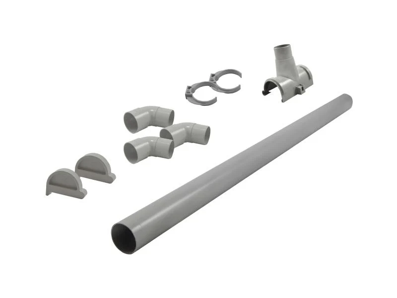 Karibu graue PVC-Dachrinne für Flachdach bis 265 cm Set J