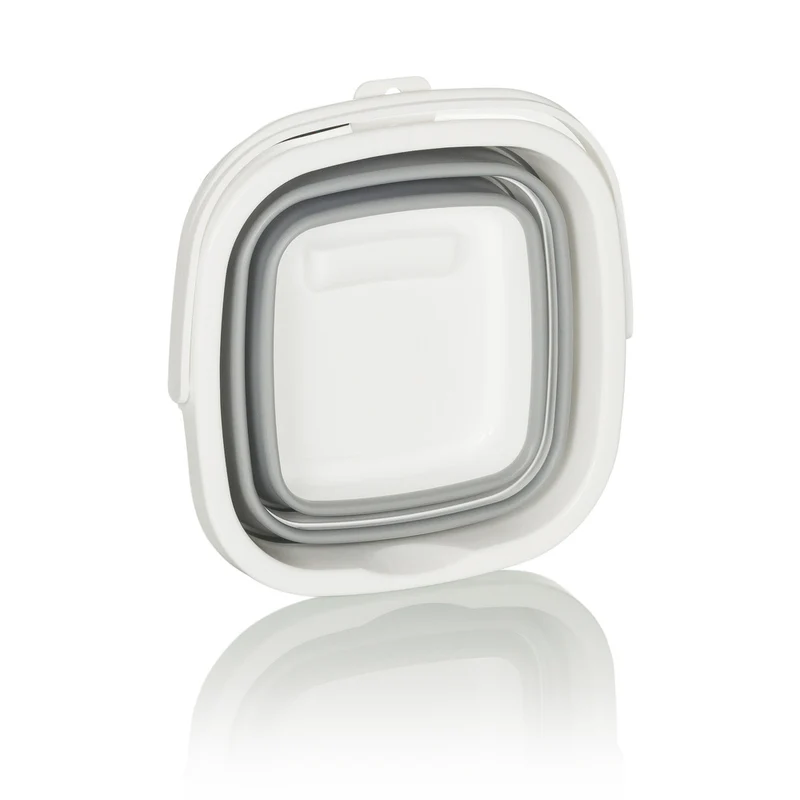 9x B-Ware hjh OFFICE Eimer Falteimer 5 L Kunststoff grau weiß Camping Haushalt 9 STÜCK