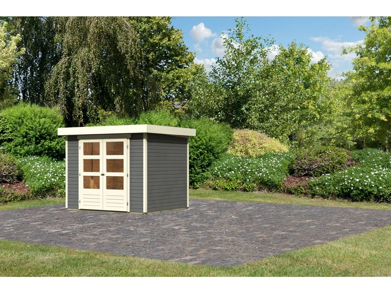 Karibu Gartenhaus Askola 3 terragrau 19 mm