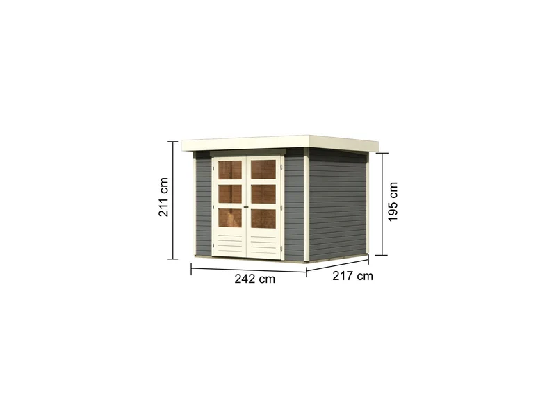 Karibu Gartenhaus Askola 3 terragrau 19 mm