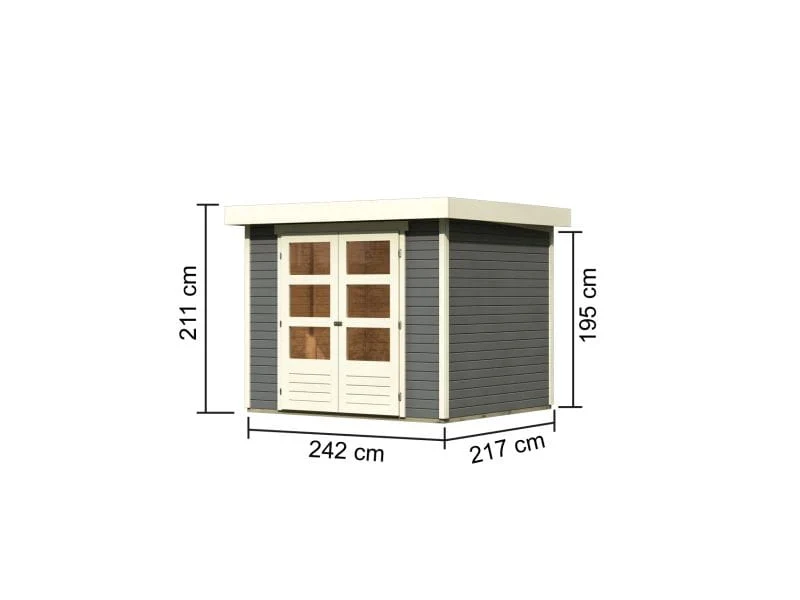 Karibu Gartenhaus Askola 3 terragrau 19 mm